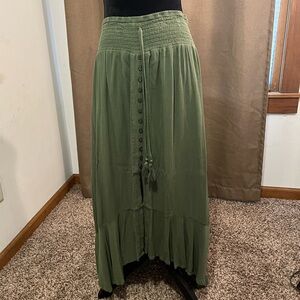 Pink Laundry Olive Green Maxi Skirt